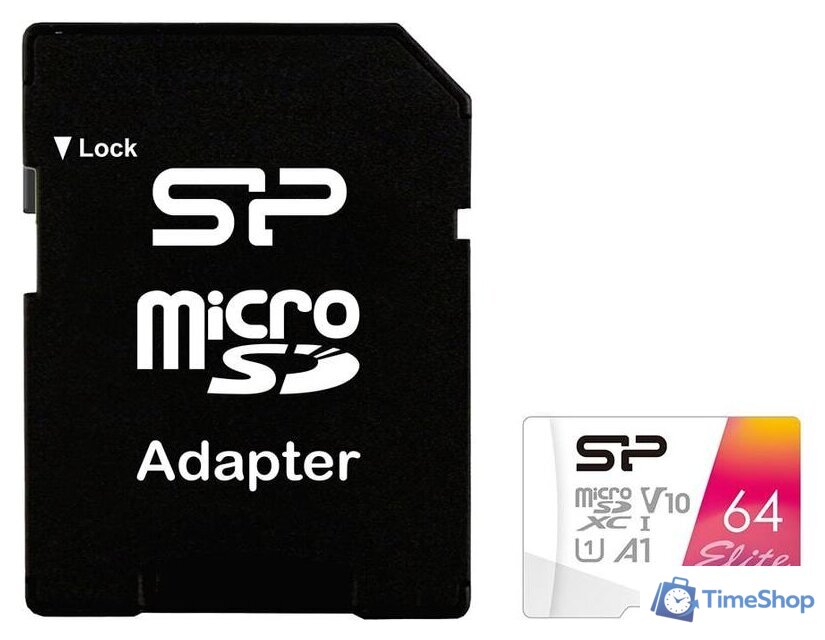 Карта памяти Silicon-Power Elite microSDXC SP064GBSTXBV1V20SP 64GB - Изображение №2 — Интернет-магазин Time-Shop