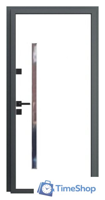 Металлическая дверь Guard Inox Black 2 96x205 (левая, Ral 7016/экосатин белый) - Изображение №3 — Интернет-магазин Time-Shop
