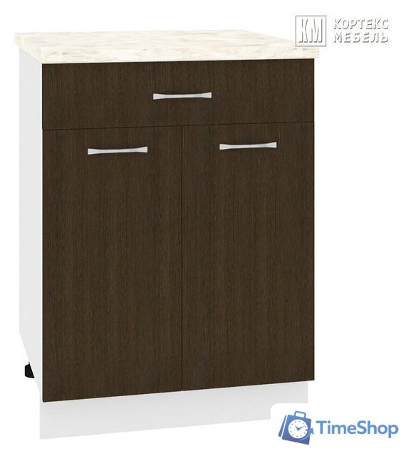 Шкаф напольный Кортекс-мебель Корнелия Лира НШ60р1ш (венге/марсель) - Изображение №1 — Интернет-магазин Time-Shop