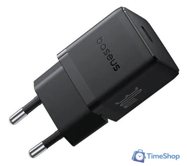 Сетевое зарядное Baseus Palm Fast Charger 1C 30W EU P10111605113-01 (черный) - Изображение №1 — Интернет-магазин Time-Shop