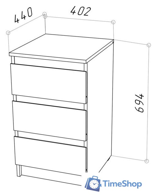 Тумба НК-Мебель Stern Т-9 3-я 72677833 (дуб сонома) - Изображение №4 — Интернет-магазин Time-Shop