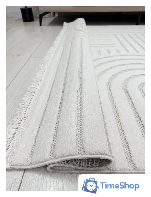 Ковер для жилой комнаты Radjab Carpet Поло Прямоугольник PL 255 12571RK (2.4x3.4, Cream) - Изображение №8 — Интернет-магазин Time-Shop