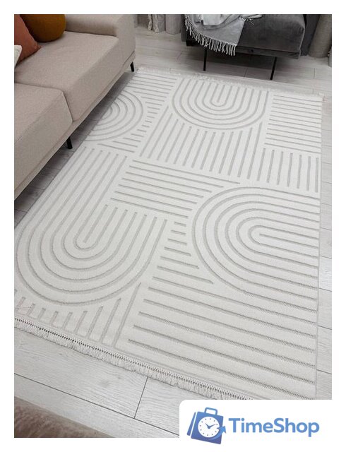 Ковер для жилой комнаты Radjab Carpet Поло Прямоугольник PL 255 12571RK (2.4x3.4, Cream) - Изображение №5 — Интернет-магазин Time-Shop