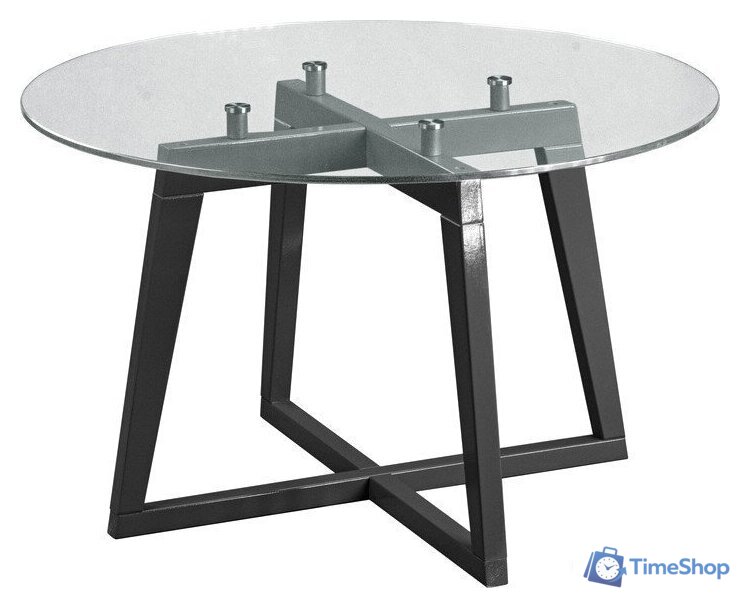 Журнальный столик Мебелик Рилле 445 (серый графит/стекло прозрачное круг) - Изображение №4 — Интернет-магазин Time-Shop