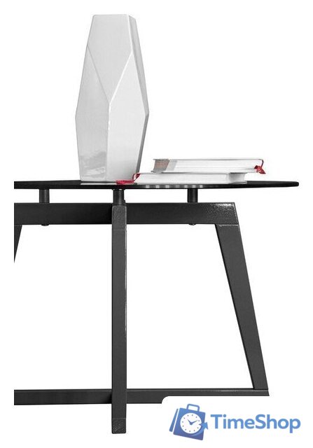 Журнальный столик Мебелик Рилле 445 (серый графит/стекло прозрачное круг) - Изображение №2 — Интернет-магазин Time-Shop