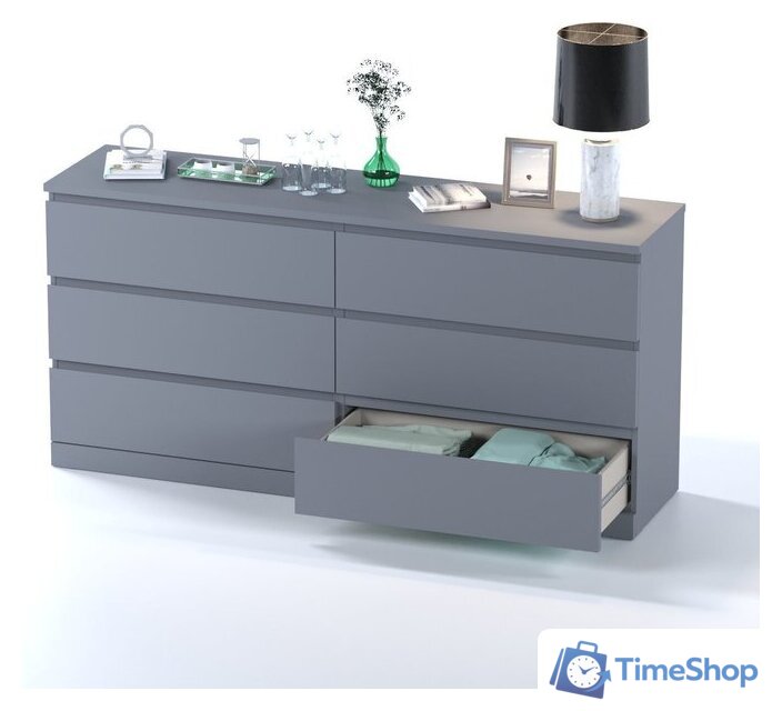 Комод Mio Tesoro Варма 6D (серый) - Изображение №4 — Интернет-магазин Time-Shop