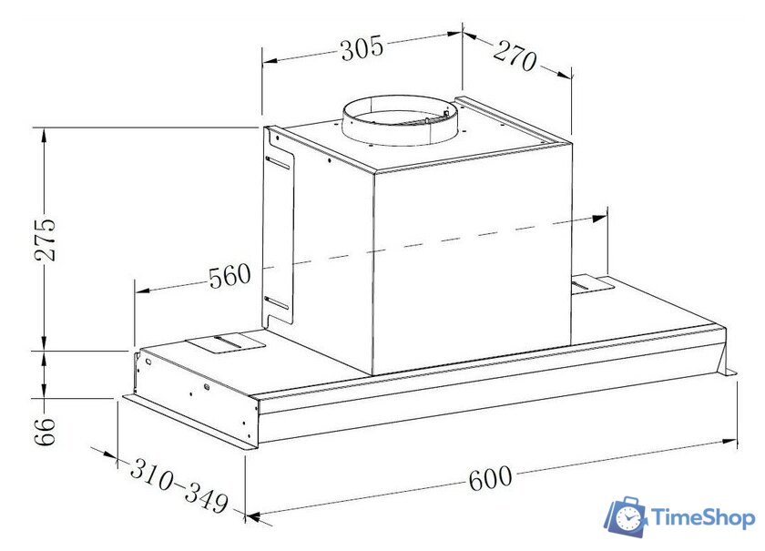 Кухонная вытяжка ZorG Aura 1260 60 S-GS (черный) - Изображение №3 — Интернет-магазин Time-Shop