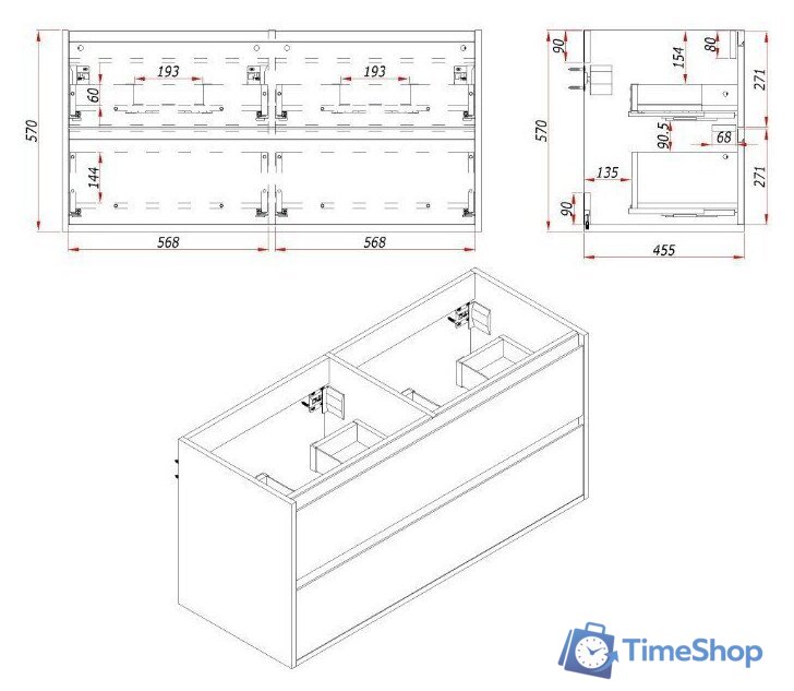  ЗОВ Тумба с умывальником Парма 120 P120LWP0MWHMC1A-OL120 (белый/белый галифакс) - Изображение №4 — Интернет-магазин Time-Shop