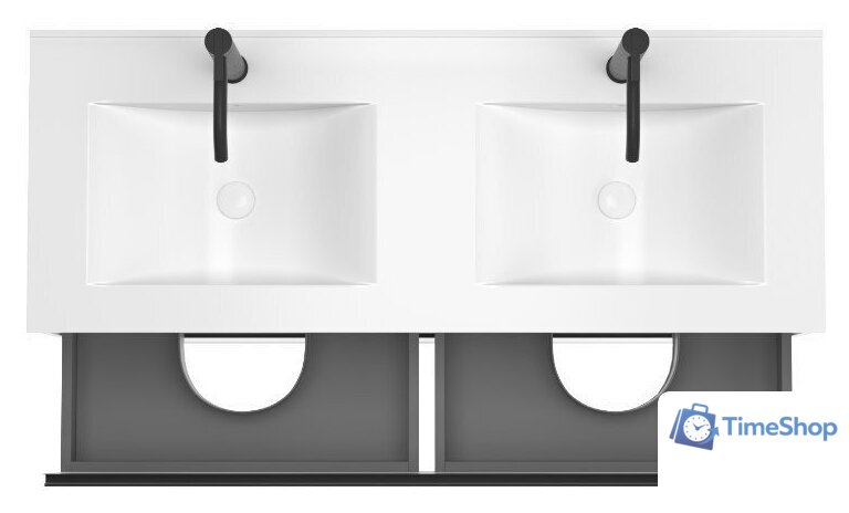  ЗОВ Тумба с умывальником Парма 120 P120LWP0MWHMC1A-OL120 (белый/белый галифакс) - Изображение №2 — Интернет-магазин Time-Shop