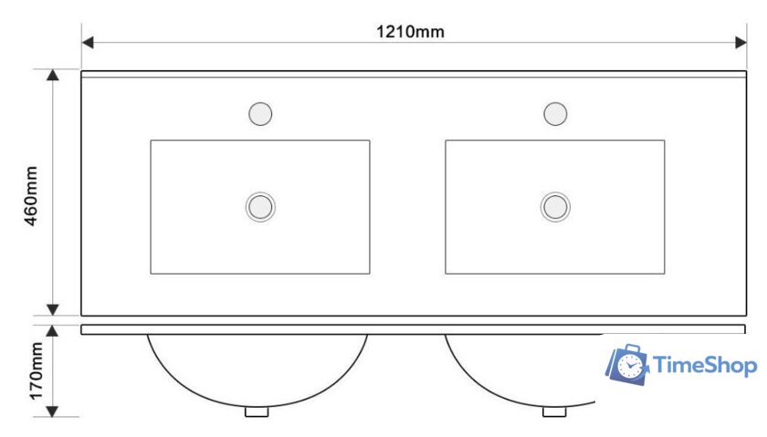  ЗОВ Тумба с умывальником Парма 120 P120LWP0MWHMC1A-OL120 (белый/белый галифакс) - Изображение №5 — Интернет-магазин Time-Shop
