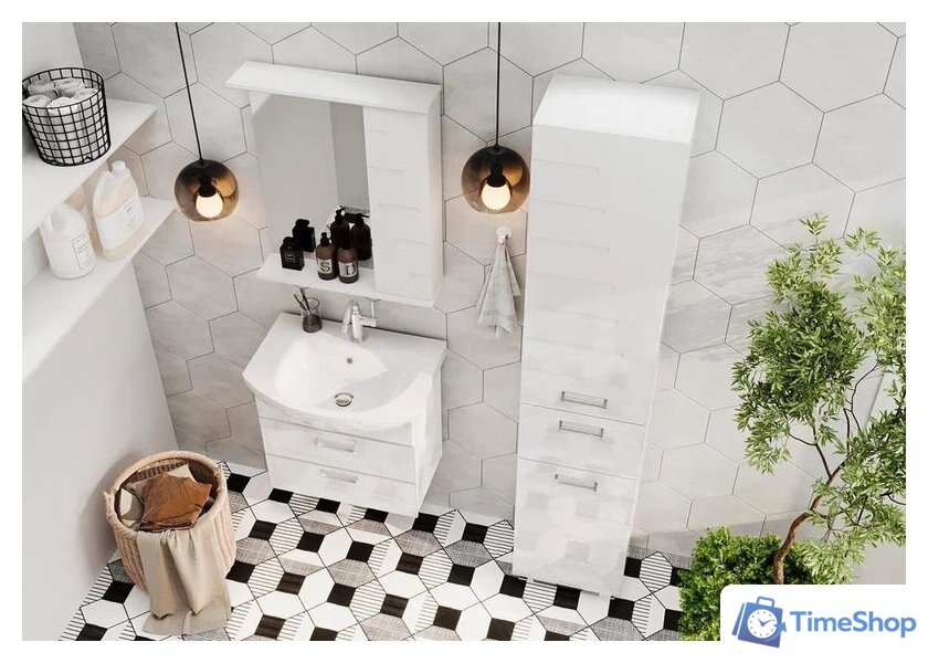  Volna Шкаф с зеркалом Joli 60 R (белый) - Изображение №4 — Интернет-магазин Time-Shop