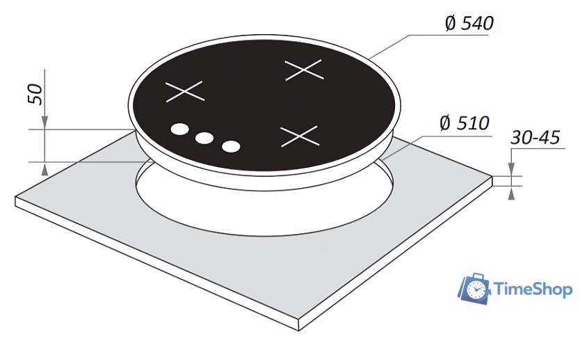Варочная панель MAUNFELD EGHG.43.23CB/G - Изображение №2 — Интернет-магазин Time-Shop