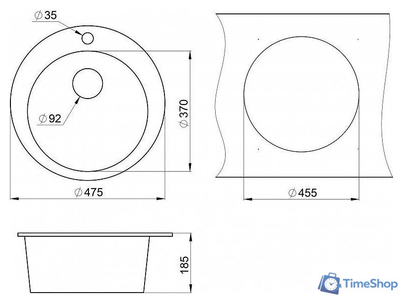 Кухонная мойка Granula GR-4801 (арктик) - Изображение №3 — Интернет-магазин Time-Shop