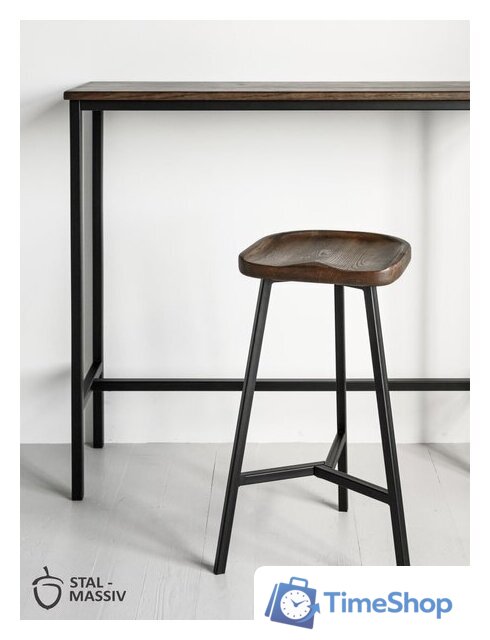 Табурет Stal-Massiv PopART-65 (дуб мореный/черный) - Изображение №7 — Интернет-магазин Time-Shop