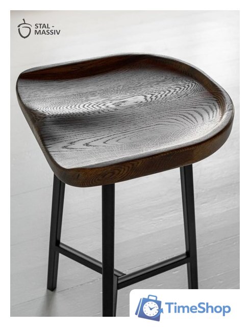 Табурет Stal-Massiv PopART-65 (дуб мореный/черный) - Изображение №13 — Интернет-магазин Time-Shop
