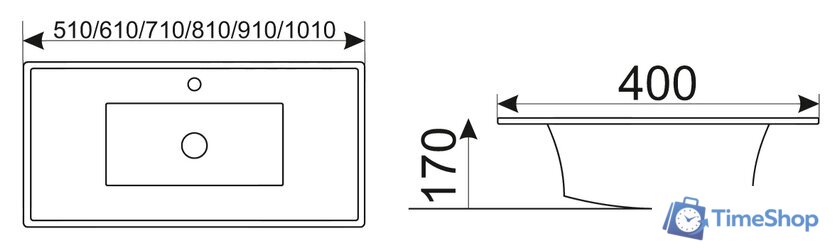 Умывальник CeramaLux NYJ803-90 - Изображение №2 — Интернет-магазин Time-Shop
