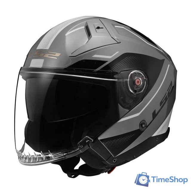 Мотошлем LS2 OF603 Infinity 2 Veyron (S, серый/белый глянцевый) - Изображение №1 — Интернет-магазин Time-Shop