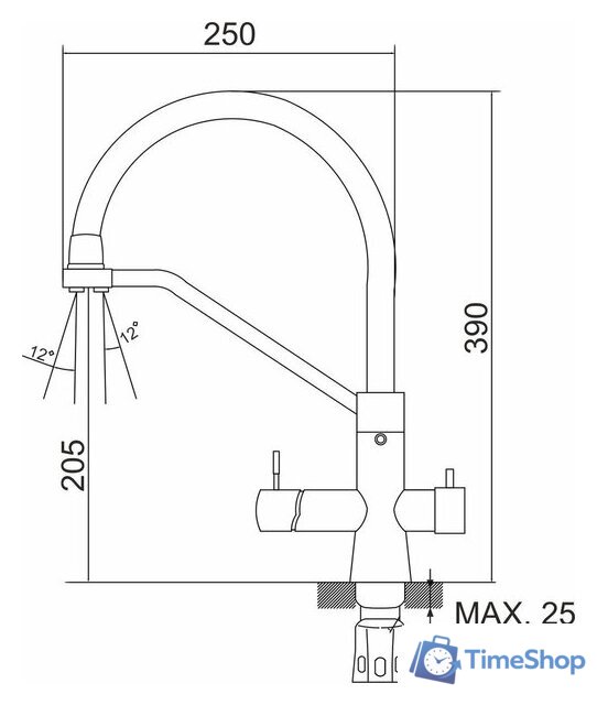 Смеситель РМС SUS127TBL-016F-015 - Изображение №4 — Интернет-магазин Time-Shop