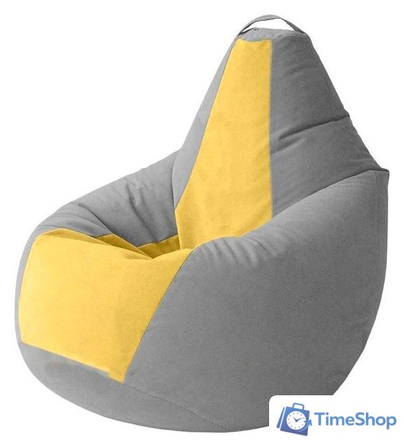 Кресло-мешок Kreslomeshki Груша Kombo XXXL GKV-145x100-SZH (сталь/желтый) - Изображение №1 — Интернет-магазин Time-Shop
