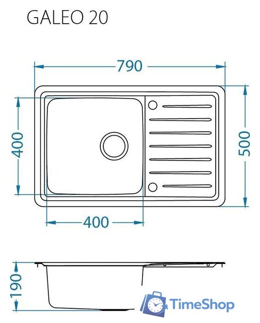 Кухонная мойка Alveus Galeo 20 1128553 - Изображение №2 — Интернет-магазин Time-Shop