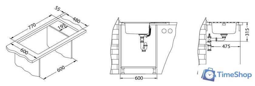 Кухонная мойка Alveus Galeo 20 1128553 - Изображение №3 — Интернет-магазин Time-Shop
