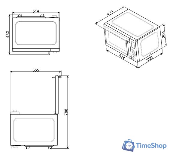 Микроволновая печь Smeg MOE25X - Изображение №4 — Интернет-магазин Time-Shop