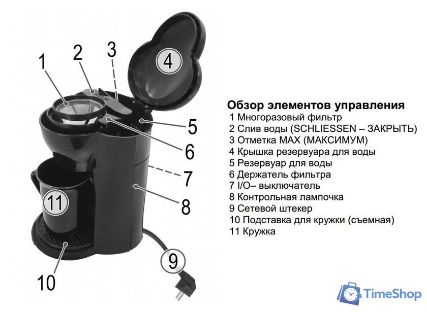 Капельная кофеварка Clatronic KA 3356 - Изображение №8 — Интернет-магазин Time-Shop