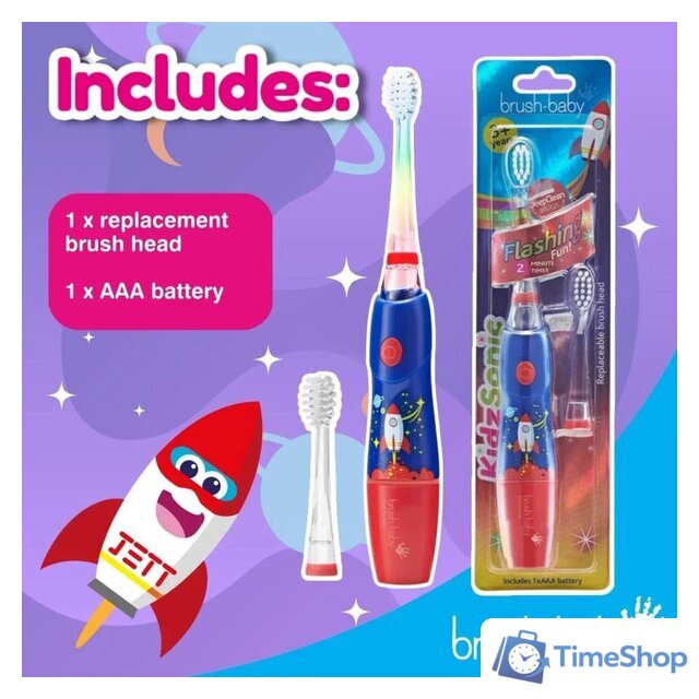 Электрическая зубная щетка Brush-Baby KidzSonic Rocket - Изображение №4 — Интернет-магазин Time-Shop