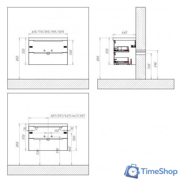  BelBagno Тумба под умывальник Etna-700-2C-SO-WO-P (rovere bianco) - Изображение №3 — Интернет-магазин Time-Shop