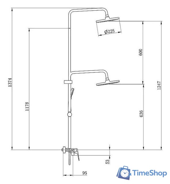 Душевая система  Splenka S53.24.06 - Изображение №2 — Интернет-магазин Time-Shop