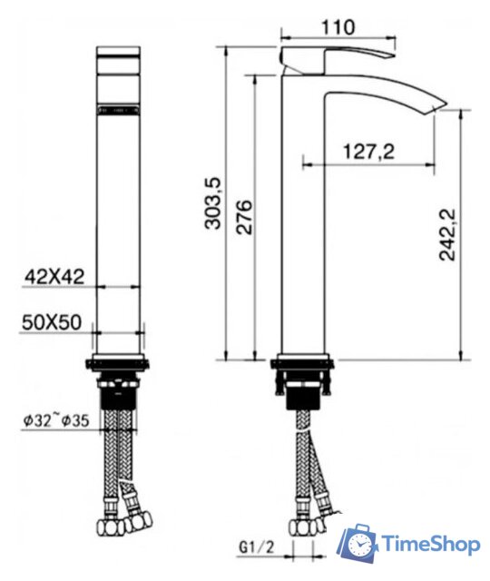 Смеситель Hansberge H2077 (хром) - Изображение №7 — Интернет-магазин Time-Shop