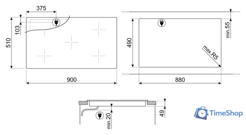Варочная панель Smeg SI2M7953DW - Изображение №3 — Интернет-магазин Time-Shop