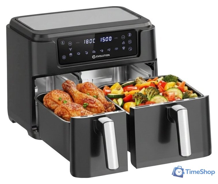 Аэрогриль (аэрофритюрница) Evolution AIRO 10600 Dual - Изображение №3 — Интернет-магазин Time-Shop