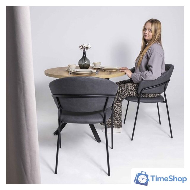 Стул с подлокотниками Алвест AV 433 (графитовая замша Kiprus 13/черный) - Изображение №2 — Интернет-магазин Time-Shop