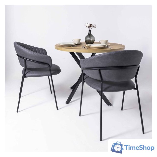 Стул с подлокотниками Алвест AV 433 (графитовая замша Kiprus 13/черный) - Изображение №3 — Интернет-магазин Time-Shop