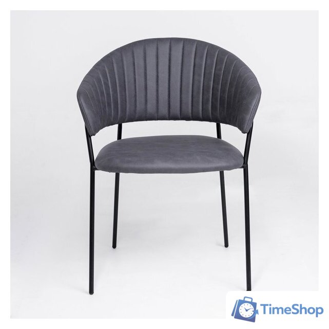 Стул с подлокотниками Алвест AV 433 (графитовая замша Kiprus 13/черный) - Изображение №4 — Интернет-магазин Time-Shop