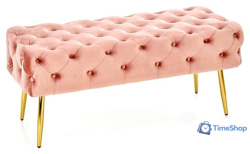 Пуфик Halmar Athena (розовый/золотой) - Изображение №1 — Интернет-магазин Time-Shop