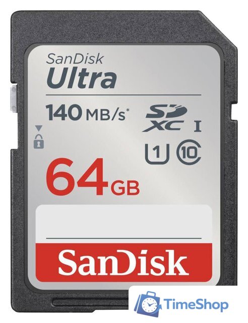 Карта памяти SanDisk Ultra SDXC SDSDUNB-064G-GN6IN 64GB - Изображение №1 — Интернет-магазин Time-Shop