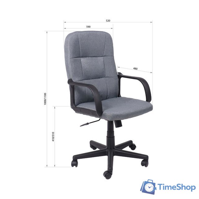 Офисное кресло AksHome Leonidas (пластик/ткань, темно-серый) - Изображение №13 — Интернет-магазин Time-Shop