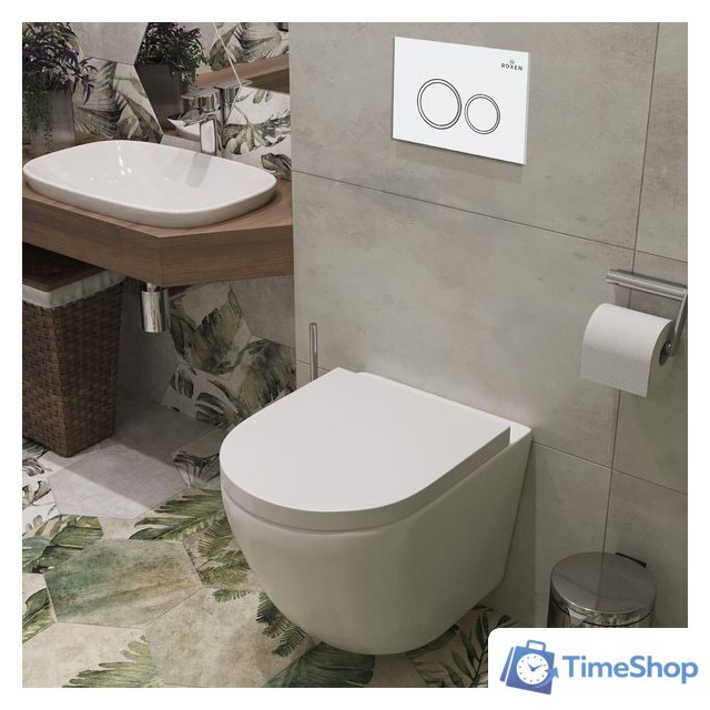 Унитаз подвесной Roxen Antares в комплекте с инсталляцией StounFix Dual Fresh 6 в 1 501501 (кнопка: белый глянец) - Изображение №9 — Интернет-магазин Time-Shop