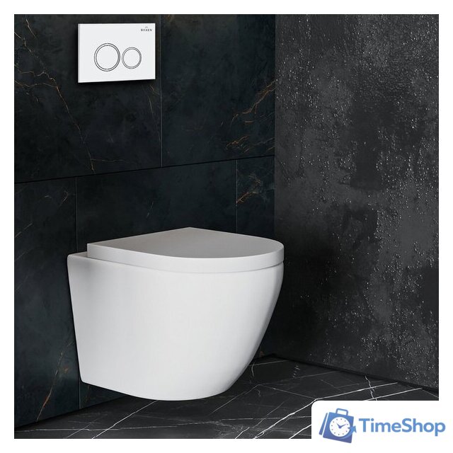 Унитаз подвесной Roxen Antares в комплекте с инсталляцией StounFix Dual Fresh 6 в 1 501501 (кнопка: белый глянец) - Изображение №8 — Интернет-магазин Time-Shop