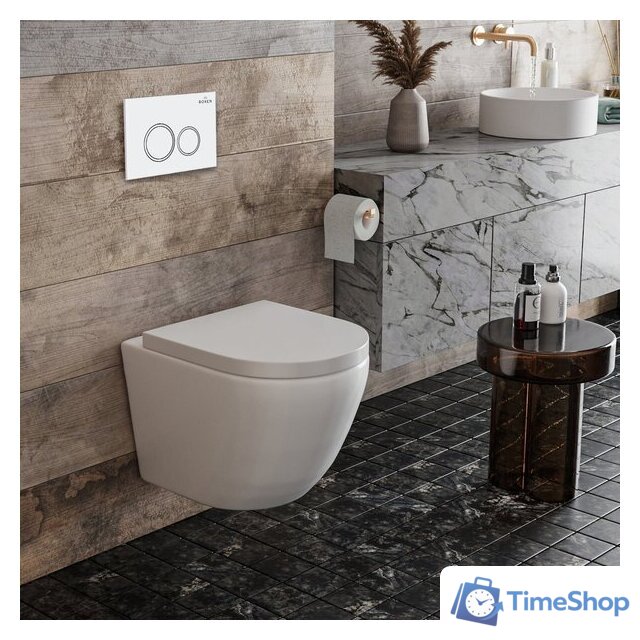 Унитаз подвесной Roxen Antares в комплекте с инсталляцией StounFix Dual Fresh 6 в 1 501501 (кнопка: белый глянец) - Изображение №7 — Интернет-магазин Time-Shop