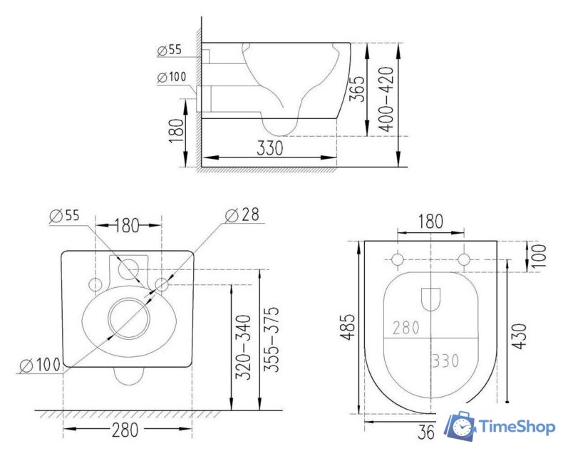 Унитаз подвесной Roxen Antares Tornado 530205-01 - Изображение №11 — Интернет-магазин Time-Shop