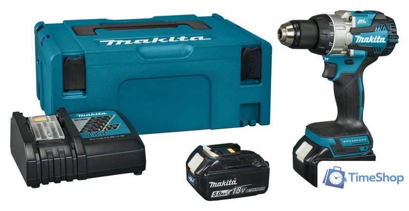 Дрель-шуруповерт Makita DDF489RTJ (с 2-мя АКБ, кейс) - Изображение №1 — Интернет-магазин Time-Shop
