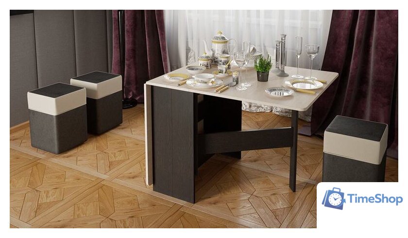 Стол-книга Трия Тип 2 (венге цаво/дуб белфорт) - Изображение №4 — Интернет-магазин Time-Shop