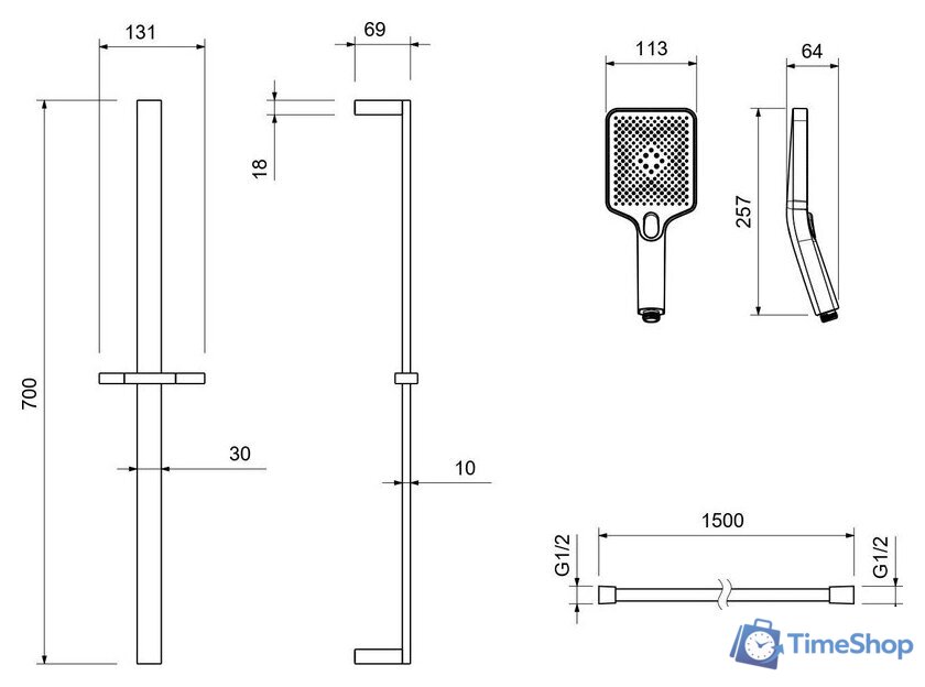 Душевой гарнитур  Aquatek Либра AQ2019MB (черный матовый) - Изображение №10 — Интернет-магазин Time-Shop