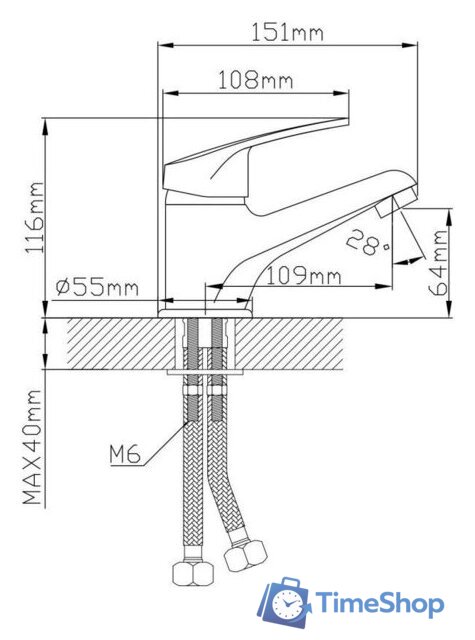 Смеситель AV Engineering AVROM1-A100-110 - Изображение №2 — Интернет-магазин Time-Shop