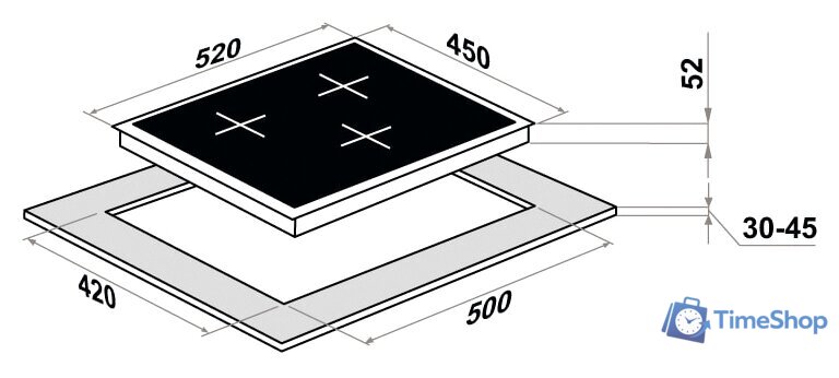 Варочная панель MAUNFELD CVCE453BK - Изображение №2 — Интернет-магазин Time-Shop