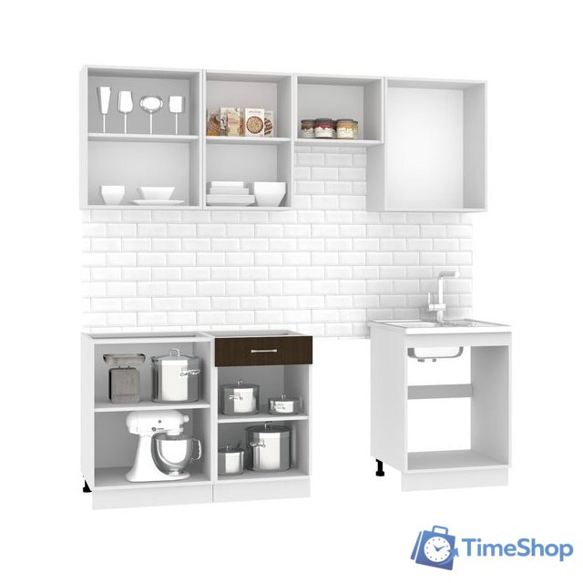 Готовая кухня Mio Tesoro Экстра-лайт 2.2 без столешницы (дуб сонома/венге) - Изображение №3 — Интернет-магазин Time-Shop