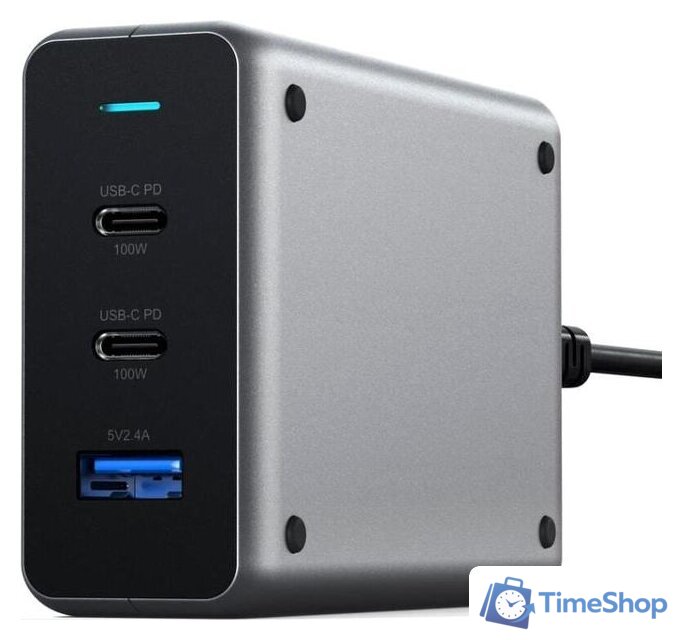 Сетевое зарядное Satechi 100W Type-C PD Compact GAN Charger ST-TC100GM-EU (европейская вилка) - Изображение №2 — Интернет-магазин Time-Shop
